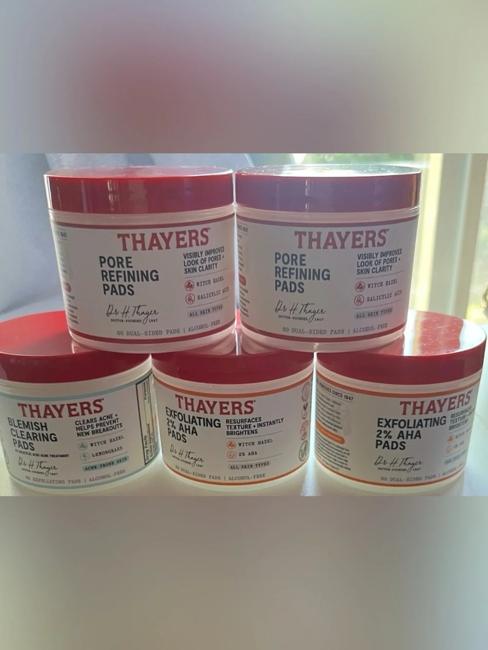 Thayers Blemish Clearing, Pore Refining & Exfoliating Pads X’s 5 Brand New Jars!